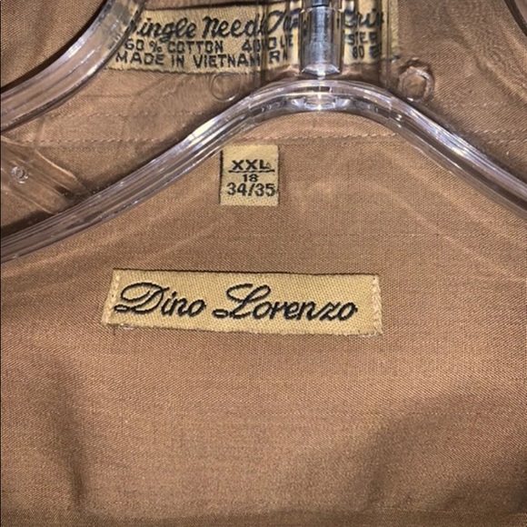 "Dino Lorenzo" Men's Light Brown, Longe Sleeve Shirt - Picture 4 of 4